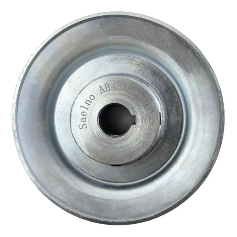 Single Groove V Belt Pulley 4.5 Inch Diameter Five Eighth Inch Bore Heavy Duty Motor Pulley Carbon Steel 1020 Zinc Plated