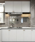 Modern kitchen with grey cabinets and Champagne Bronze Kitchen Cabinet Knobs 10 Pack For Cabinets Dressers And Drawers Zinc Hardware