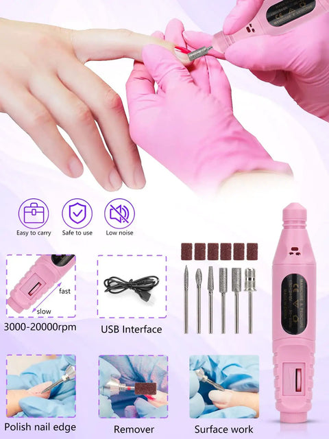 All In One Acrylic Nail Kit For Beginners With 42 Colors Glitter Powder And Monomer Liquid Pro Grade UV LED Lamp Electric Nail Drill