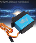 Beefed Up 35Kg Coreless Digital Servo With Fully Waterproof Housing And Heavy Duty Stainless Gears For 1/8 1/10 1/12 Scale RC Cars And Trucks Quick Response, showing blue aluminum casing and servo wires.
