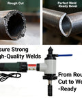 Heavy Duty Electric Pipe Beveling Machine Handheld Internal Expanding Tube Prep Tool With Knockout Power For 40 To 120 Mm ID and weld-ready bevel.