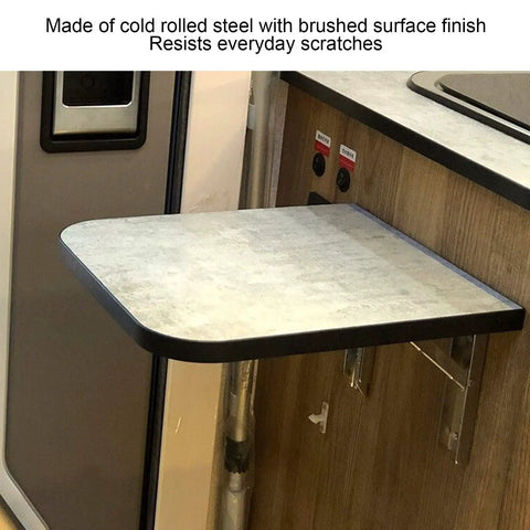 Heavy Duty Folding Shelf Brackets Set For Small Spaces, 8 Inch Cold Rolled Steel, Collapsible Support with Brush Finish