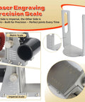 Pocket Hole Jig Kit With Vacuum Dust Collection, All Metal Pro Grade Build showing metric and imperial scale for precision joints