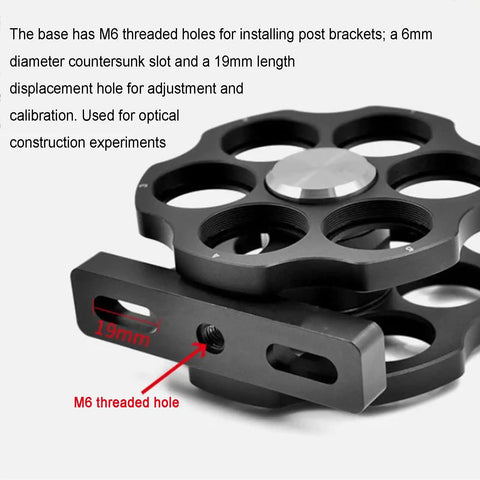 Dual-Wheel 1-Inch Filter Wheel With SM1 Threaded Interface showing M6 thread and countersunk slot, ideal for astrophotography