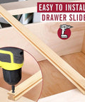 20 Inch Wooden Center Mount Drawer Slides With Smooth As Butter Glide And Rock Solid Construction Perfect For Giving Your Kitchen Or Bedroom Drawers A Fresh Upgrade No Sweat Diy Makeover installation process with a drill.