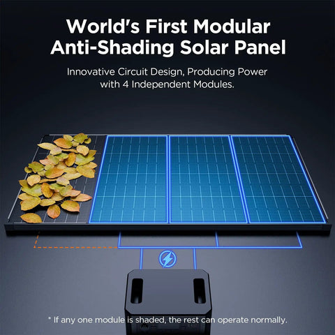 430W Anti Shading Bifacial Solar Panel Kit With Two 215W N Type 16BB Monocrystalline PV Modules shown with leaves