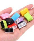Colorful rubber fader knobs for DJ controllers, showcasing multiple colors on palm. Universal Fader Knobs For DJ Controllers And Mixers Green Black Rubber Replacement Caps Slider Potentiometer 5 Pack Pro Grade Built To Last For DJ Console Audio Mixer And Controller Setup.