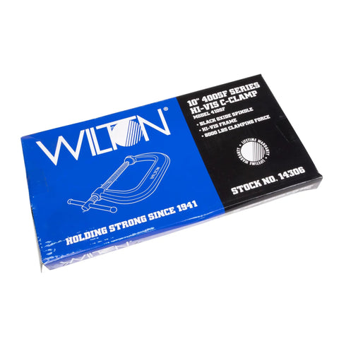 Packaging of Hi Vis C Clamp With Ten And One Eighth Inch Opening And Six Inch Throat Eight Thousand Pounds Clamping Force Heavy Duty