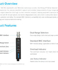Top Shelf High Frequency AC DC Current Probe Packing 8MHz Bandwidth And 300 Amp RMS Plus 500 Amp Peak Range With Straight Up Percent Accuracy And Crisp Ten Milliamp Resolution For Zero Hassle Scope Testing, showcasing BNC interface and features.