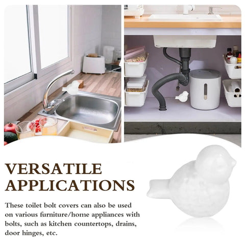 Straight Up Upgrade Your Bath With These Slick Ceramic Toilet Bolt Covers A Tough Pair Of Screw Cap Shells used in kitchen sink and under sink.