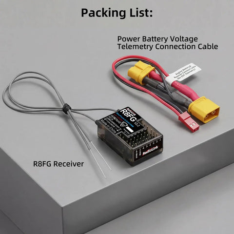 Dual Pack Eight Channel Gyro Receiver Two Point Four GHz Long Range Up To Six Hundred Meters With Anti Interference FHSS Tech Water