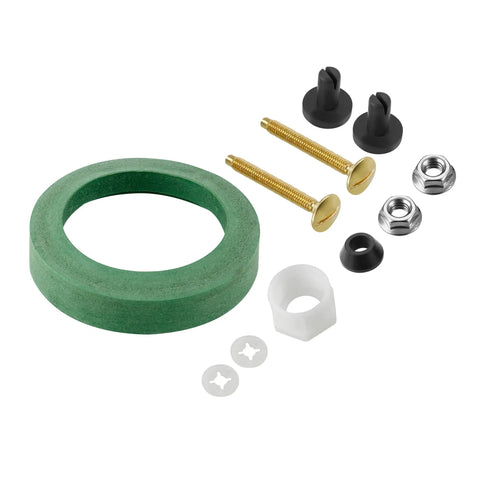 Toilet Tank To Bowl Coupling Kit With 3 Inch Gasket Set Green Washer White Washer Black Ring Long Bolts Hex Nuts And Locking Rings For A No Leak Heavy Duty Tank To Bowl Seal On Most 3 Inch Flush Valve Openings