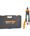Kick Your Projects Up A Notch With This Tough 16 Inch Rivnut Tool Kit Featuring Automatic Retraction, Heavy Duty Alloy Handle, And Complete Metric Sae Mandrel Set Plus 186 Rivet Nuts For All Your Bolting Jobs. 16-inch rivnut tool kit in case, orange handle