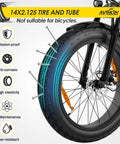 14x2.125 Tire And Tube Set 57-254 E Bike Replacement For Folding E Bikes Electric Scooters And Kids Bikes With Non Slip Tread