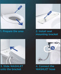 Installation steps for WASHLET Tee Connector for Quick Water Supply Installation with Tool Free Thumb Nut and Bidet Seat
