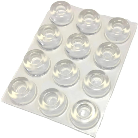 12 Pack Clear Door Bumpers Self Adhesive Wall Protectors Rubber Feet For Speakers Electronics And Furniture No Slam Cushions To Damp Noise And Protect Walls Easy Peel Off Install