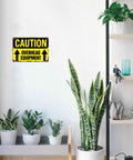 Funny Dope Caution Overhead Equipment Metal Sign 8x12 Inch Aluminum Wall Decor in modern room with plants