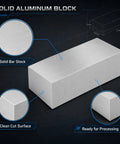 Beefy 6061 Aluminum Block 2 Inch Thick by 4 Inch Wide by 8 Inch Long Pro Grade Flat Bar Stock for CNC Milling Lathe Work Machining Drilling DIY Projects and Industrial Use, solid block