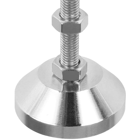 Beefy 4 Pack Heavy Duty M10 Adjustable Leveling Feet For Workbenches Machines And Cabinets 4.45 Inch Long Fully Threaded Leg Levelers Nickel Plated Carbon Steel Anti Corrosion High Load Capacity DIY Ready