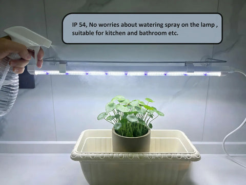 2Ft Suction Cup Plant Grow Light 12W LED Wall Mount Grow Lamp With Adjustable Height For Seed Starters over potted plant