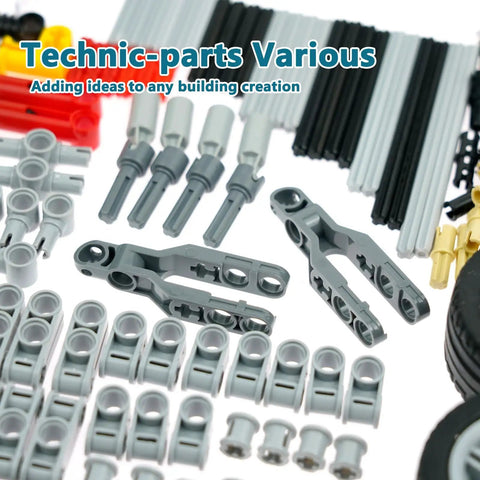 Gears Axles Pins Set For Technic Compatible Building Blocks Motors Wheels Tires Chain Link Connectors Shock Absorber