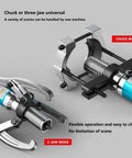 Heavy Duty Hydraulic Bearing Puller Working Like A Bad Boy To Rip Stubborn Gears Out With Zero Sweat While Delivering Solid 5 Ton Or 11000lb Muscle For Easy Job Site Operation Using Versatile 3 And 4 Inch Chucks in chuck and three-jaw modes.