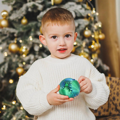 Dope Three Dimensional Gear Ball Fidget Toy 2.6 Inch Forest Green Sensory Stress Relief Ball For Kids And Adults ADHD Autism Desk Toy Gift For Office Home Or Therapy
