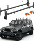 Beefy 420 Lbs Roof Rack Cross Bars for Jeep Wrangler JL JK Gladiator JT 2007-2025 hardtop with orange straps