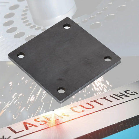 4x4 Steel Plates With Holes 3/16 Inch Thick 4 Pack Square Mounting Plates Pre Drilled For Welding Brackets and DIY Projects