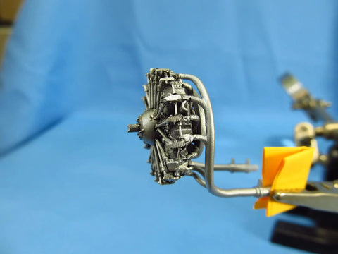 Junkers W.34 Engine Detailing Set For 1/48 Scale Aircraft, 3D Printed Detail Parts Upgrade For MikroMir Kits, side view.