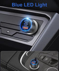 Hella Fast 93W Usb C Car Charger With 45W And 30W Pps Ports Pd3.0 Quick Charge, blue LED light, dual USB ports.