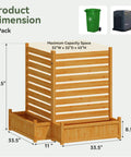 Must Have Outdoor Wood Privacy Screen With Planter Box For Air Conditioner And Trash Can, weather resistant