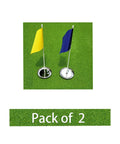 Pack of 2 Metal Putting Cup With Flag For Golf Training Hole, Durable Steel Cup Kit on grass surface