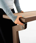 Convertible Bench To Table In Seconds Outdoor Furniture With Faux Wood Look No Fuss One Person Setup Weather Resistant Ultra Stable