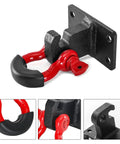 Two Pack Front Tow Hook Mounting Brackets With Three Quarter Inch D Ring For Ram 2500 3500 4500 Trucks 2010 To 2020 Beefy Heavy Duty Steel With Black Powder Coat Tow Recovery Ready Off Road Compatible
