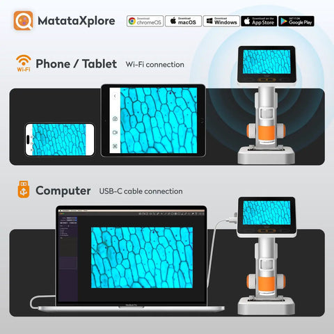 Kids Microscope Handheld Digital Miniscope With Stand Mode For Indoor And Outdoor Learning Built For Ages 5 To 18 Totally Awesome For Biology Geology Coins And More A Fun Educational Science Toy For Curious Minds connected to phone, tablet and laptop