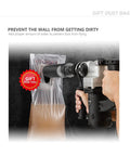 Beefed Up 15 Piece Concrete Hole Saw Kit With SDS Plus Shank And 110mm Connecting Rod Includes dust catcher in use
