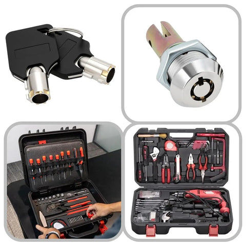 Toolbox Lock Set With Keys Fits Craftsman Husky And Most American Tool Cabinets Secure Drawer Locking System pictured with tools