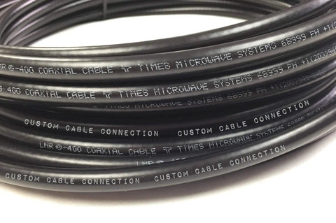 Close-up of 35 Foot LMR 400 Coax Extension N Male To N Female For Outdoor Ham Radio WLAN CB and WiFi Antennas