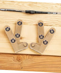 2-Pack Heavy Duty Hidden Door Hinges For Secret Bookcase Doors Concealed Pivot Hinge With Bronze Finish Built Tough Durable Brass Construction Silent Smooth Swinging Motion Ideal For Hidden Cabinets And Modern Bookcase Projects on wooden surface