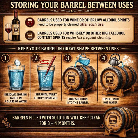 Aging Barrel Restoration And Maintenance Kit For 1 To 5 Liter Mini Barrels Built For Wine Spirits And Craft Cocktails Keeps Flavor Fresh After Each Aging Cycle With Easy Swish Barrel Care For Home Bar Use infographic
