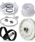 Washer Pulley Clutch Kit and Drive Belt for Whirlpool Kenmore Maytag 2 Piece Set with multiple components visible