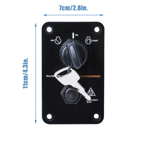 Plug-And-Play 12V Boat Key Switch Panel For Outboard Motors, No-Fuss Direct Replacement Ignition Switch, 10-Pin Harness, Universal Marine Control Box For Yacht And Boat Use, Compatible With 704-82570-08-00 Series
