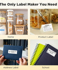 Bluetooth Label Maker For Home And Office, Inkless Labeler With 3 Tapes, Wide Waterproof Labels, Pantry, Cookie, Address, School Use