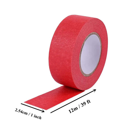 Red roll from Ten Pack Colorful Masking Tape Set Easy Tear, 1 Inch Wide By 13 Yards Each, 390 Feet Total, Vibrant Rainbow Painters Tape