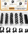 34 Piece Fuel Line Clamps Set In Five Sizes From One Quarter Inch To Five Eighths Inch Heavy Duty Hose Clips For Auto Gas Diesel