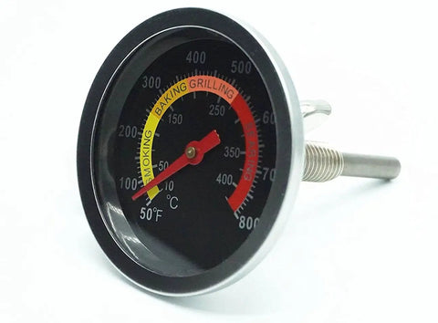 Stainless Steel BBQ Charcoal Grill Thermometer With Large 2.375 Inch Face And 2.875 Inch Stem, Easy Read Temperature Gauge
