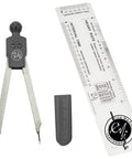 Deluxe EKG Caliper And Ruler Pocket Reference Guide Set For Medical Pros Premium Quality Durable Hardened Steel With Protective Cover