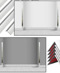 Premium 304 Stainless Steel Corner Guards Rock Solid Wall Edge Protectors displayed on walls in light and dark environments.