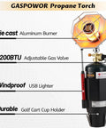 Portable Golf Cart Heater With Cup Holder And Control Valve, 6200 BTU Outdoor Propane Heater With Windproof USB Lighter.